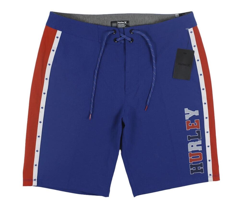 Hurley NWT Men’s Summer School Swim Board Short Red/White/Blue size 32
